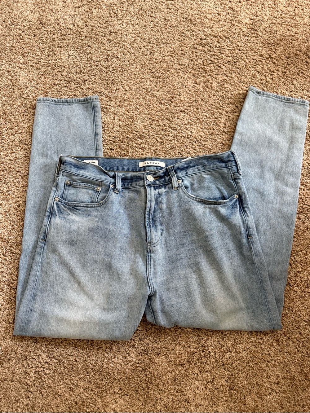 PacSun Slim Taper Jeans Men’s Size 33x32 Light Wash Stretch Denim